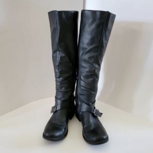 Black Faux-Leather Knee-High Boots Sz. 8